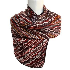 Missoni 100% Silk Scarf 🇮🇹 – Iconic Wavy Stripe Print – Made in Italy